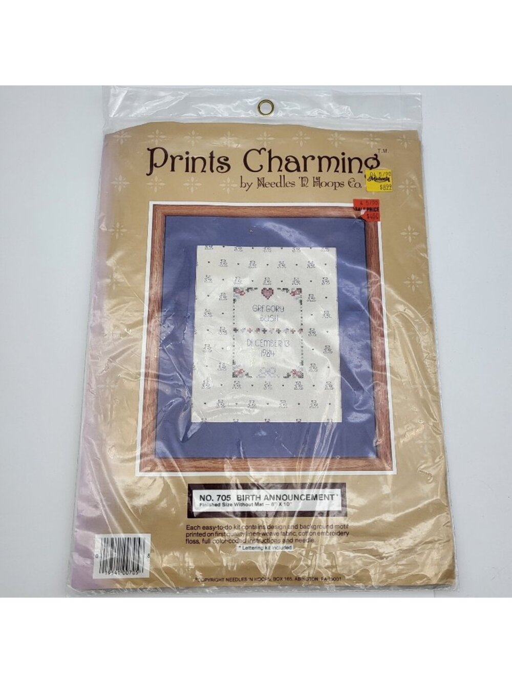 Needles N Hoops Co Cross Stitch Kit Prints Charming Birth Record